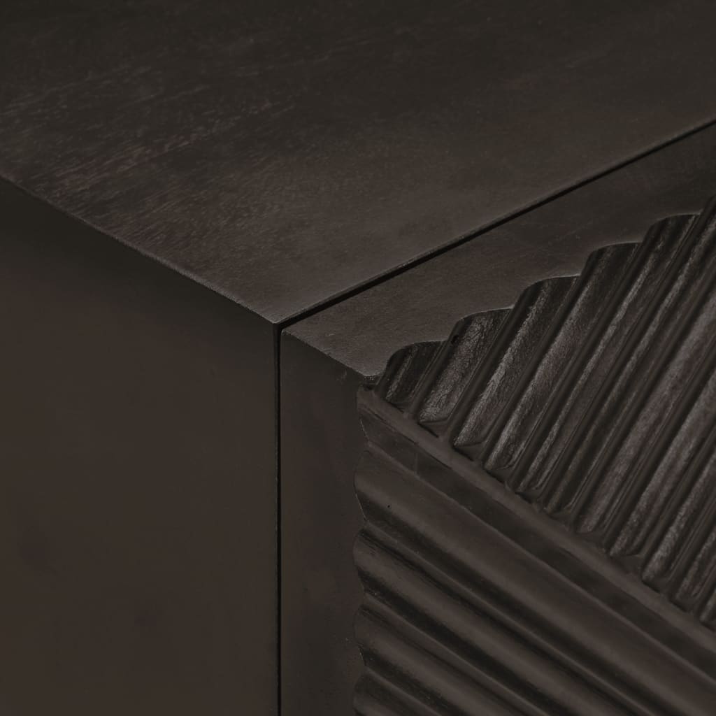 vidaXL naktsskapītis, melns, 40x30x50 cm, mango masīvkoks un dzelzs