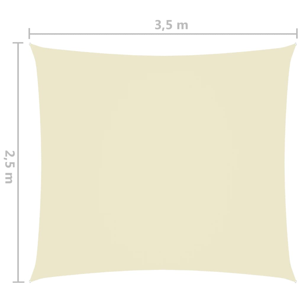 vidaXL saulessargs, taisnstūra, 2,5x3,5 m, krēmkrāsas oksforda audums