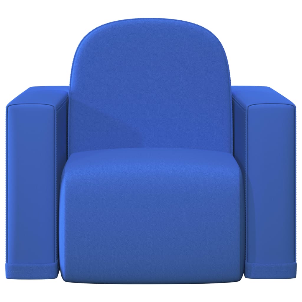 vidaXL divi vienā bērnu dīvāns, zila mākslīgā āda