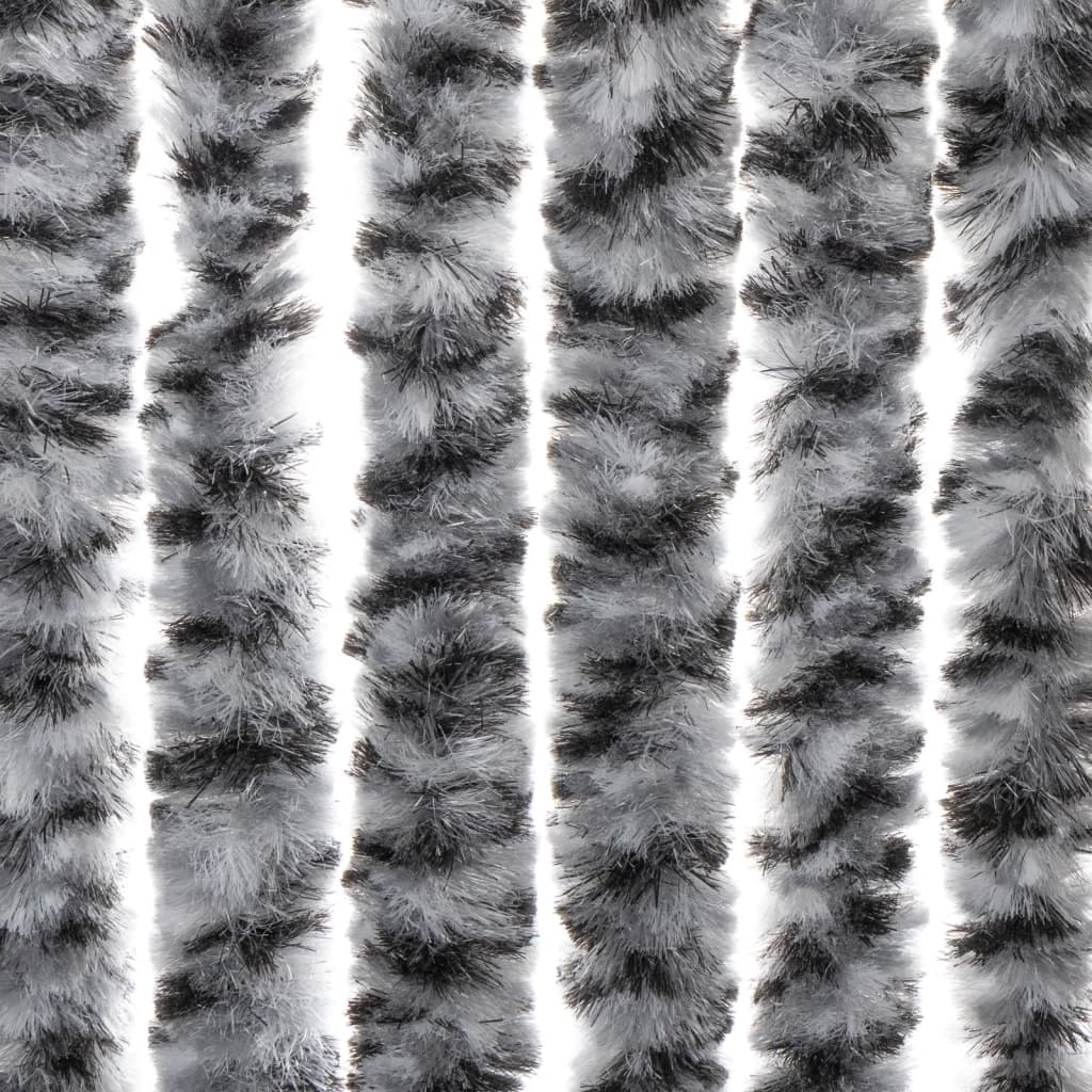 vidaXL kukaiņu aizkars, 100x220 cm, melns un balts šenils