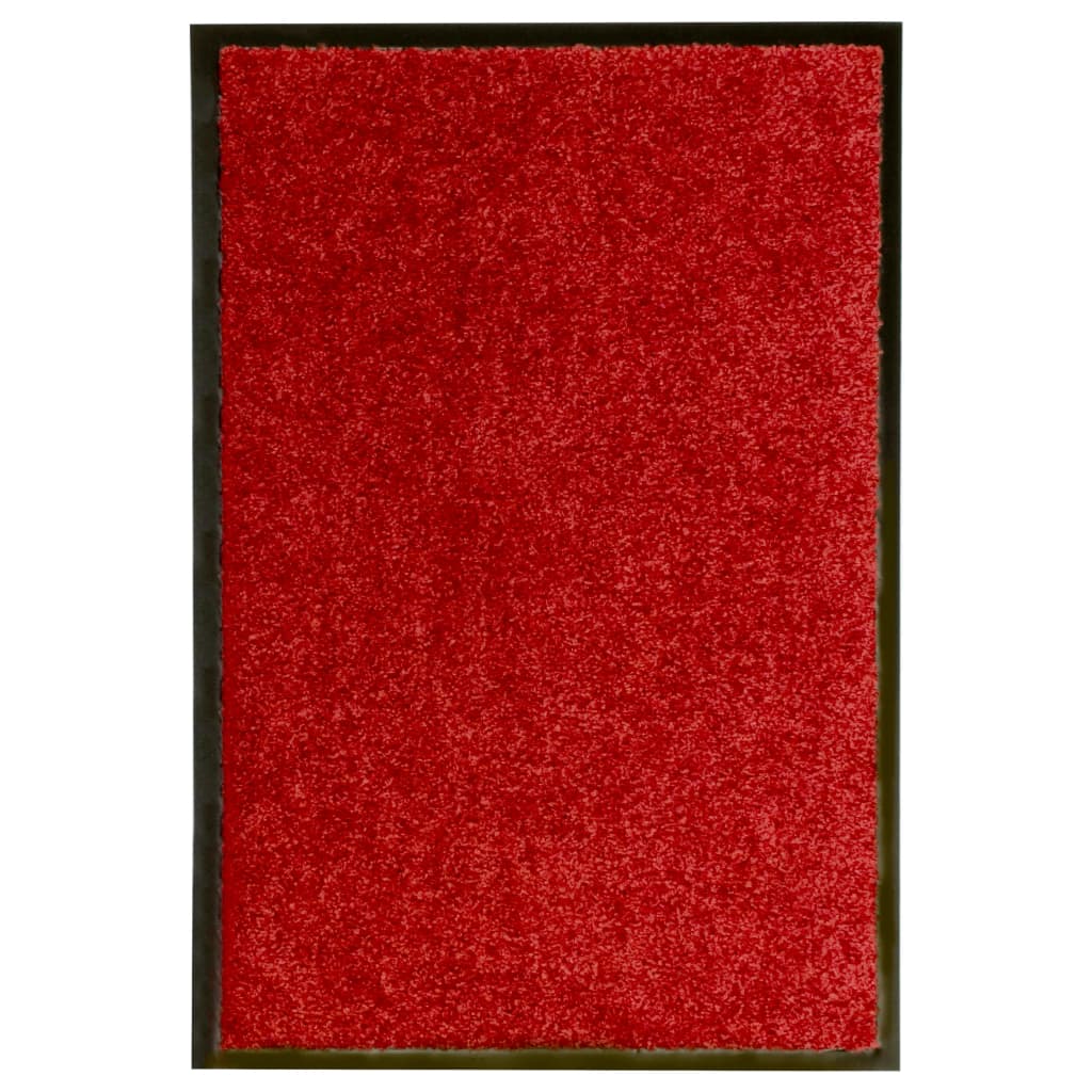 vidaXL durvju paklājs, mazgājams, sarkans, 40x60 cm