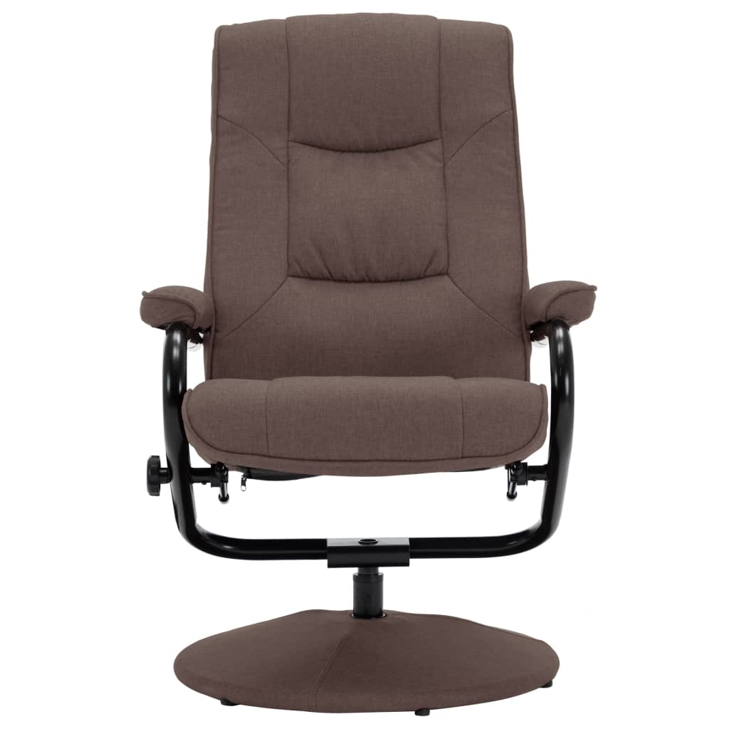 vidaXL atgāžams krēsls ar kāju balstu, brūns audums