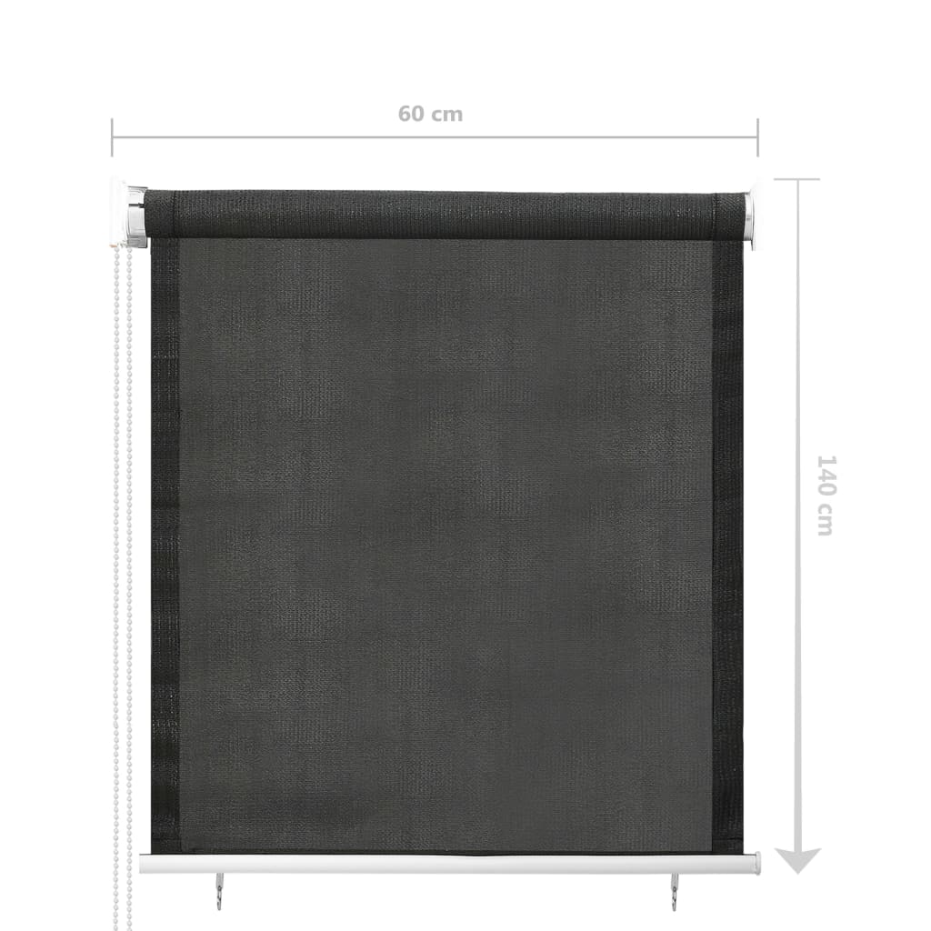 vidaXL āra ruļļu žalūzijas, 60x140 cm, antracītpelēkas