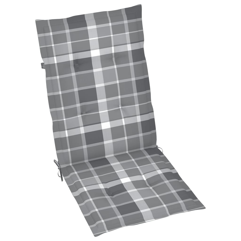 vidaXL dārza krēsli, 2 gab., matrači ar četrstūriem, masīvs tīkkoks