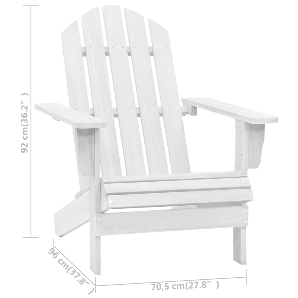 vidaXL dārza krēsls, balts koks