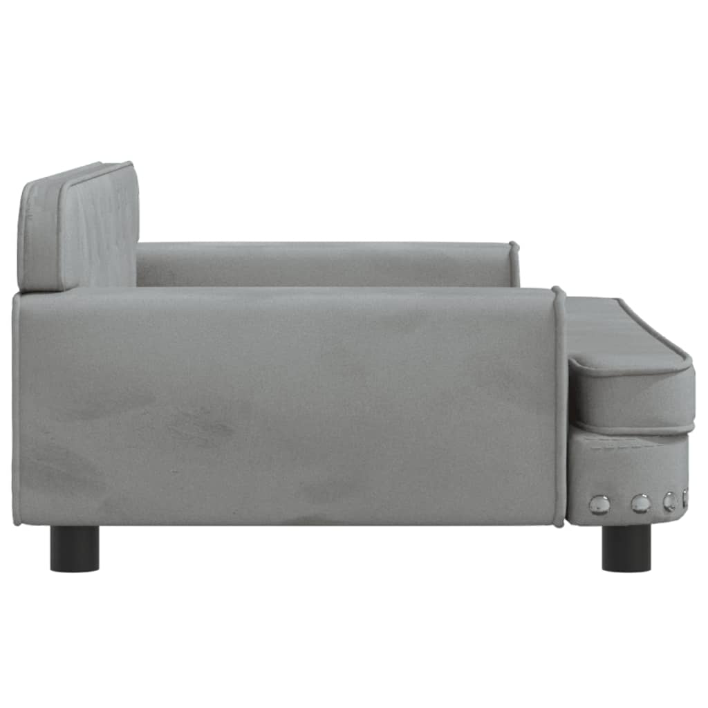 vidaXL bērnu dīvāns, gaiši pelēks, 90x53x30 cm, samts