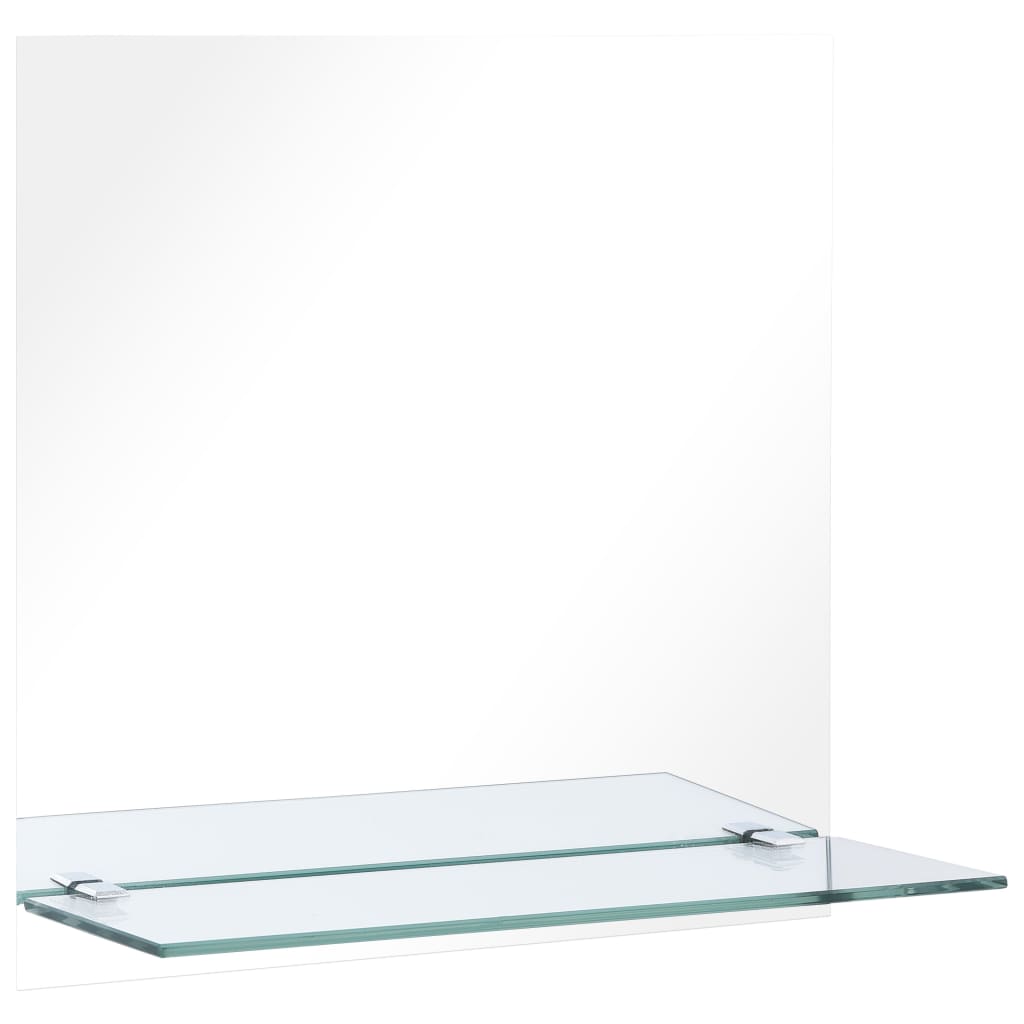 vidaXL sienas spogulis ar plauktu, 40x40 cm, rūdīts stikls