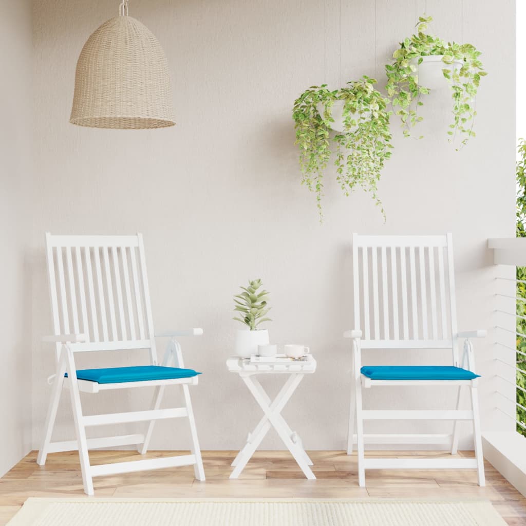 vidaXL dārza krēslu spilveni, 2 gab., zili, 50x50x3 cm, audums