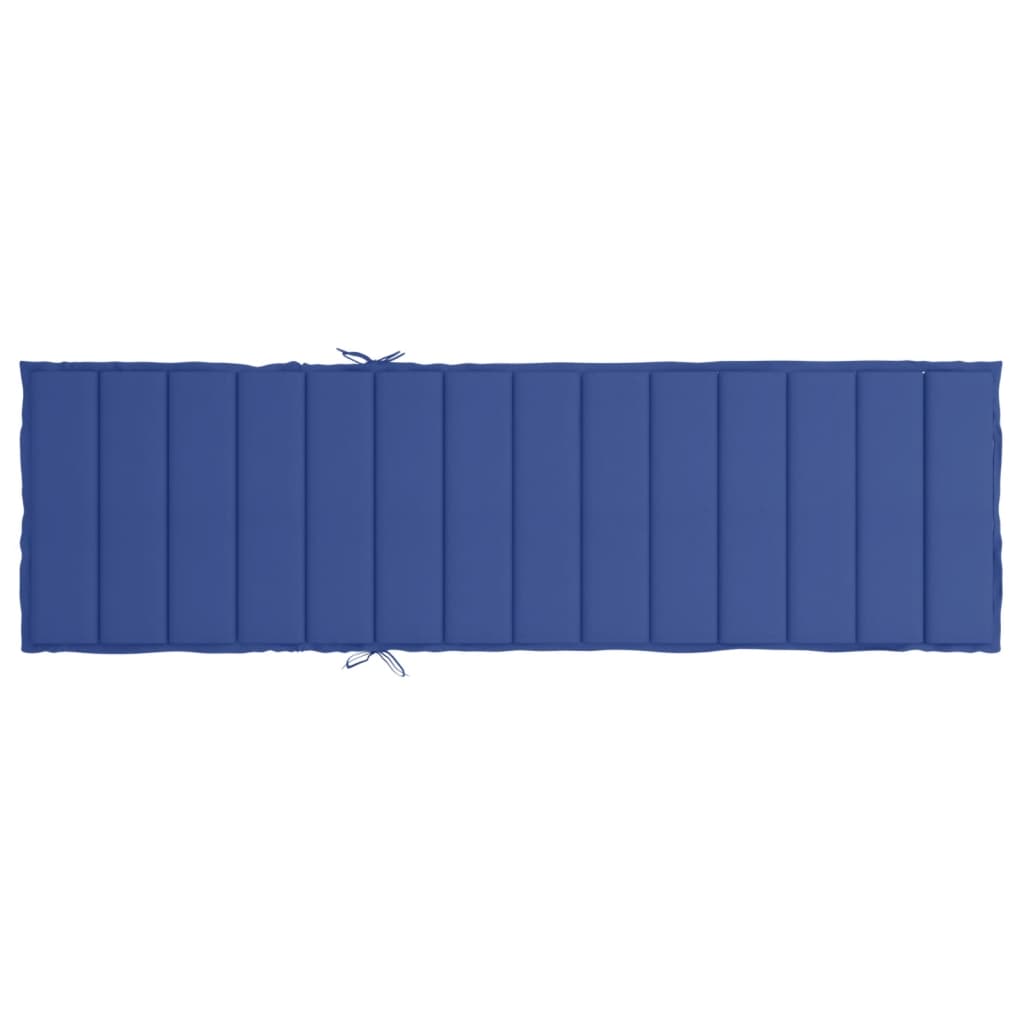 vidaXL sauļošanās krēsla matracis, 200x70x3 cm, audums, koši zils