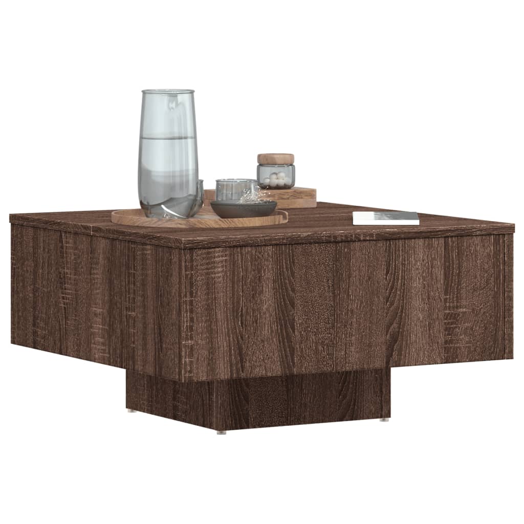 vidaXL kafijas galdiņš, ozolkoka, 60x60x31,5 cm, inženierijas koks