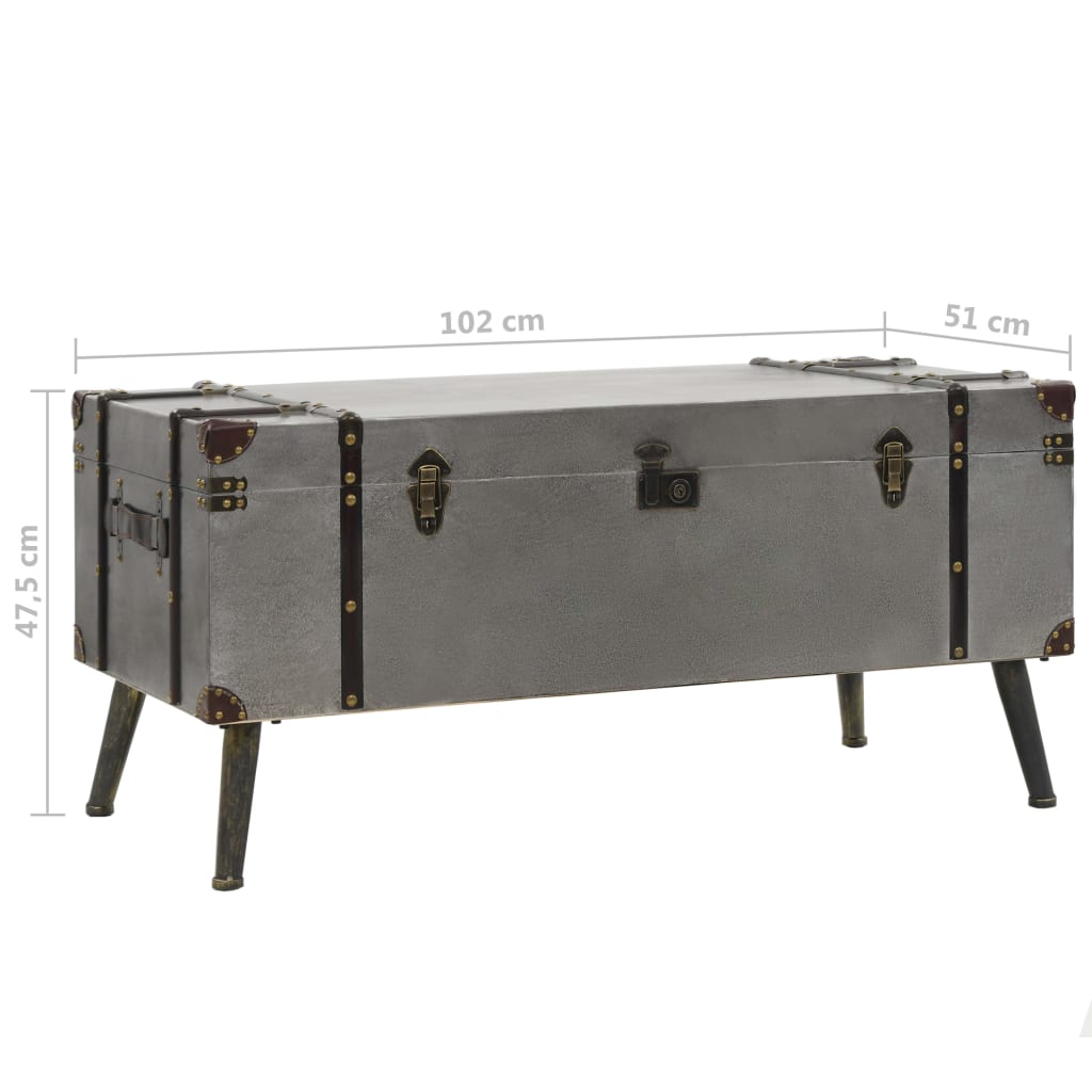 vidaXL kafijas galdiņš, 102x51x47,5 cm, MDF, alumīnijs