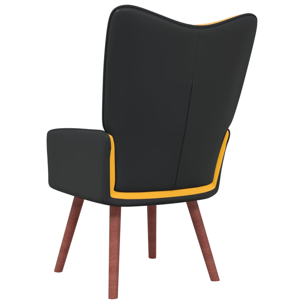 vidaXL atpūtas krēsls, sinepju dzeltens, samts un PVC