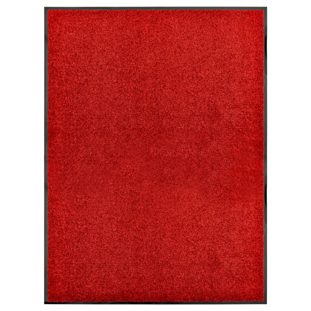 vidaXL durvju paklājs, mazgājams, sarkans, 90x120 cm