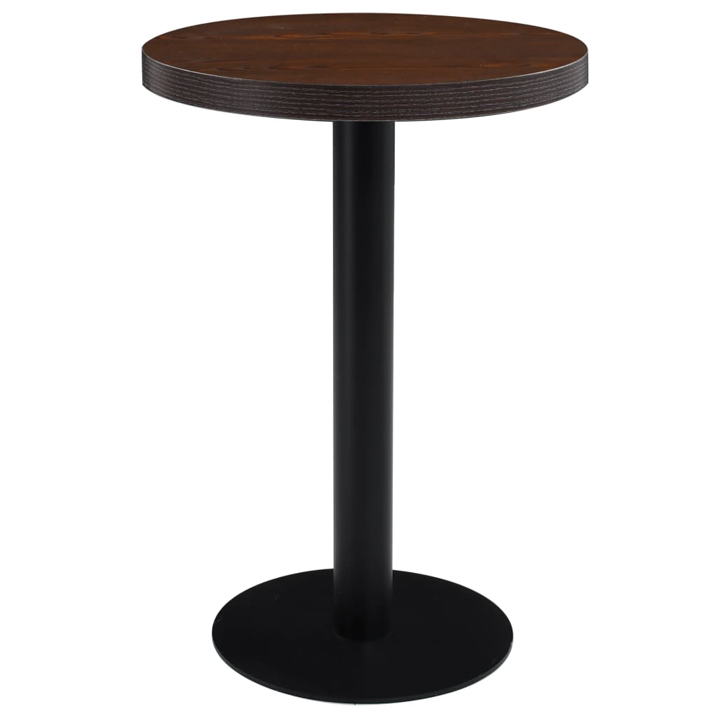 vidaXL bistro galds, tumši brūns, 60 cm, MDF