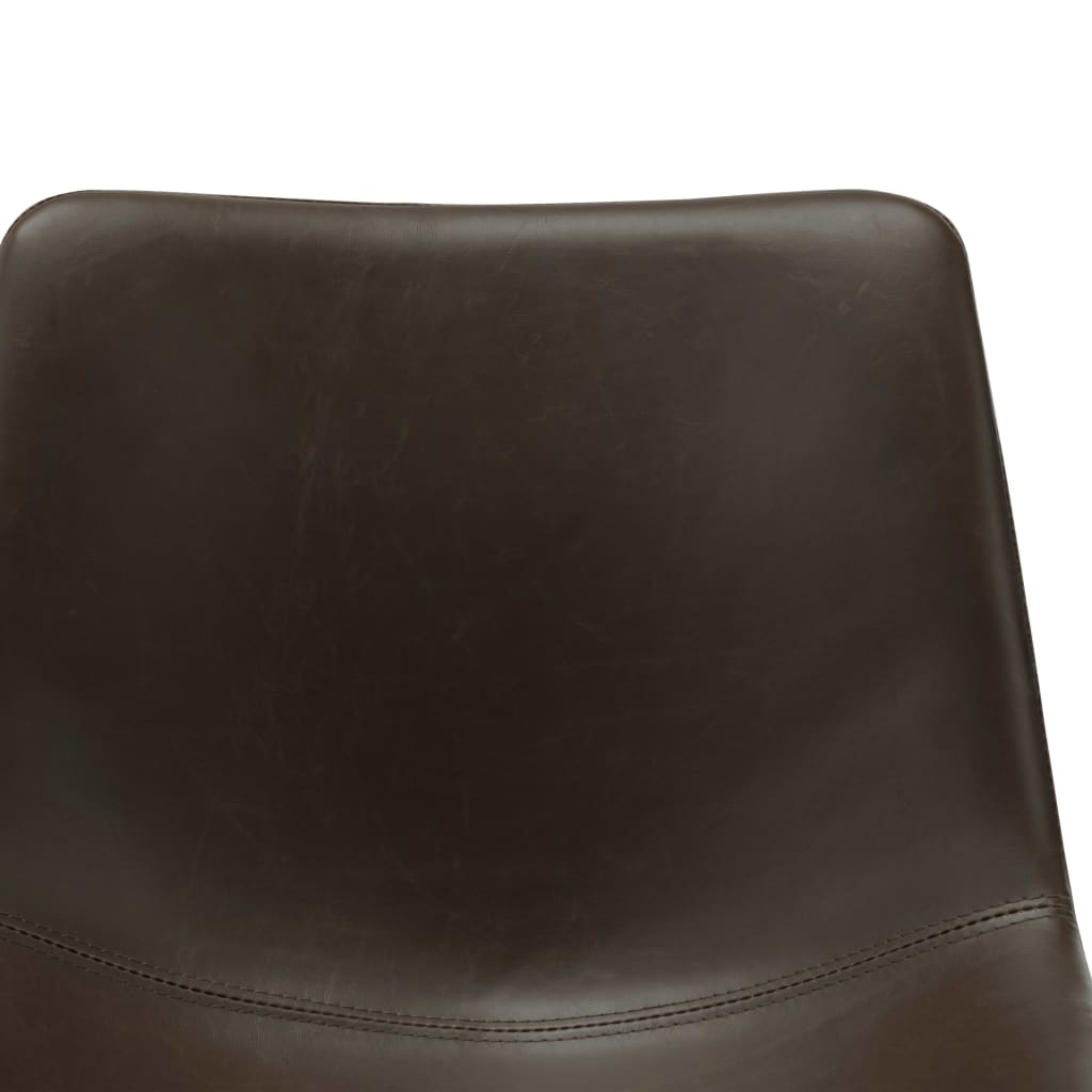 vidaXL virtuves krēsls, tumši brūna mākslīgā āda