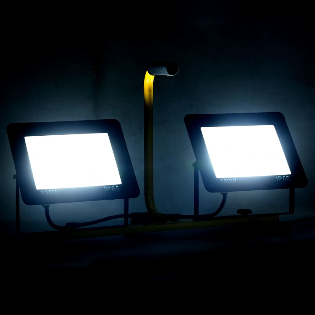 vidaXL LED prožektors ar rokturi, 2x100 W, vēsi balta gaisma