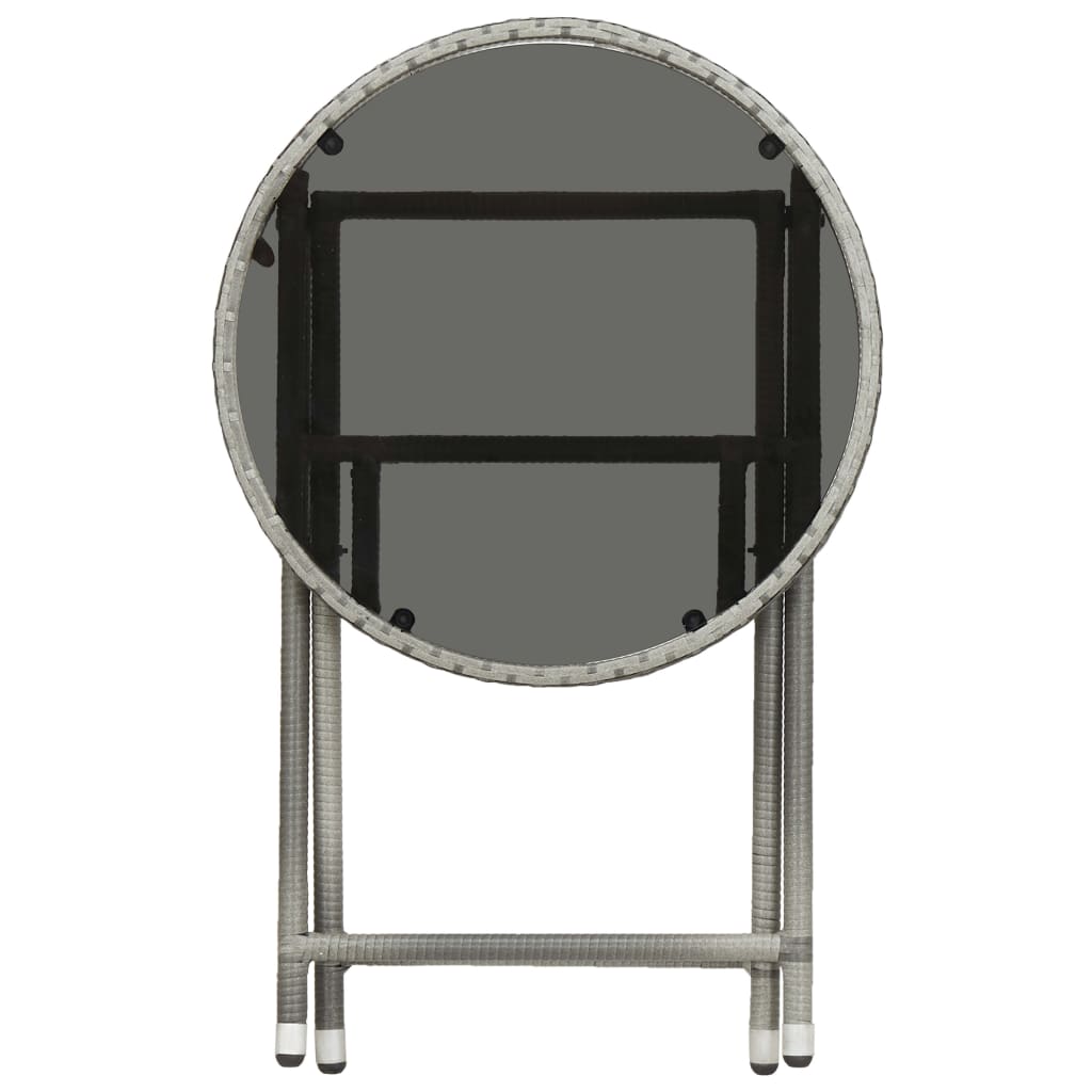 vidaXL 3-daļīgs bistro mēbeļu komplekts, PE rotangpalma, rūdīts stikls