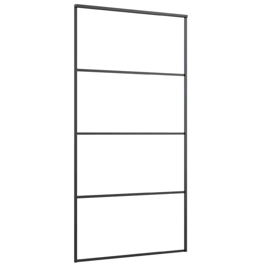 vidaXL bīdāmās durvis, stiprinājumi, stikls, alumīnijs, 102,5x205 cm