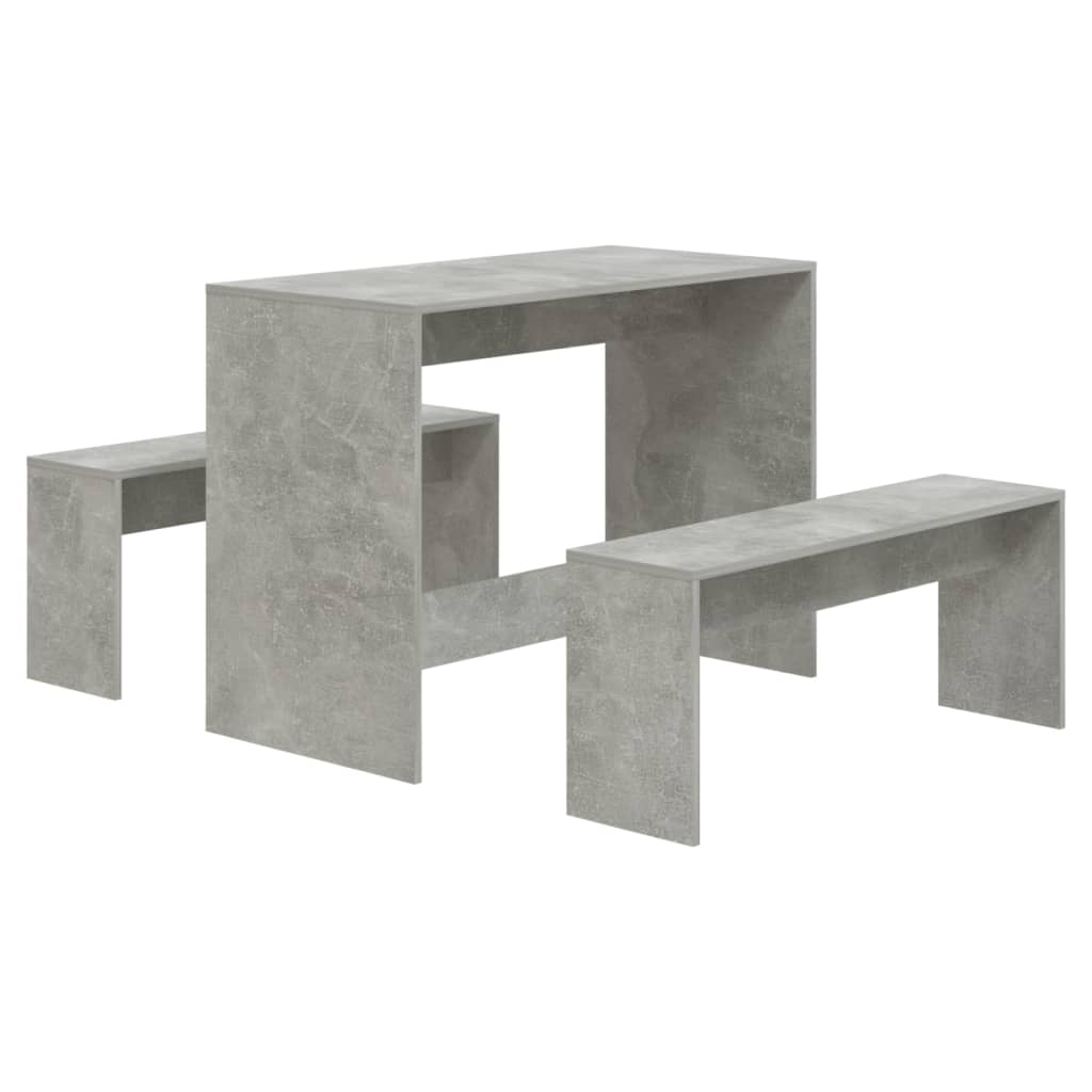 vidaXL 3-daļīgs virtuves mēbeļu komplekts, betonpelēks, skaidu plāksne