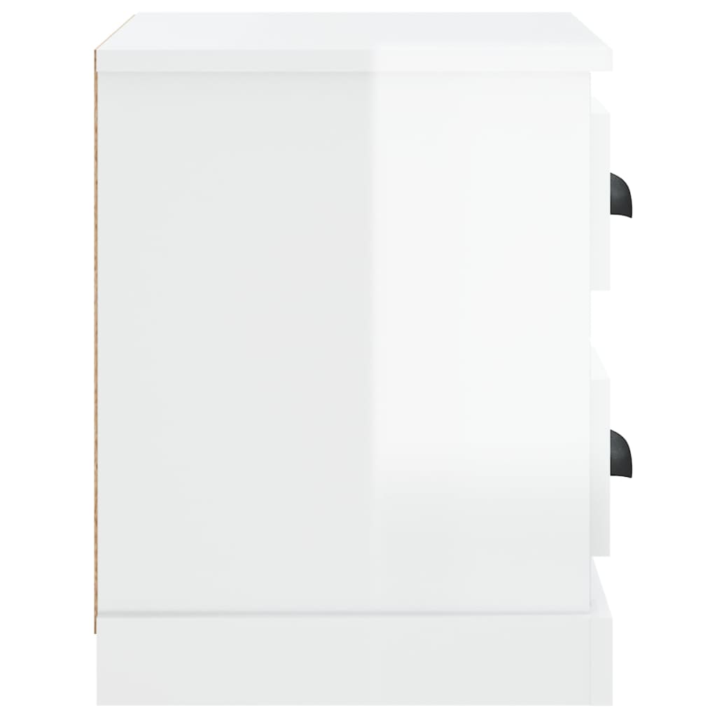 vidaXL naktsskapītis, spīdīgi balts, 60x35,5x45 cm