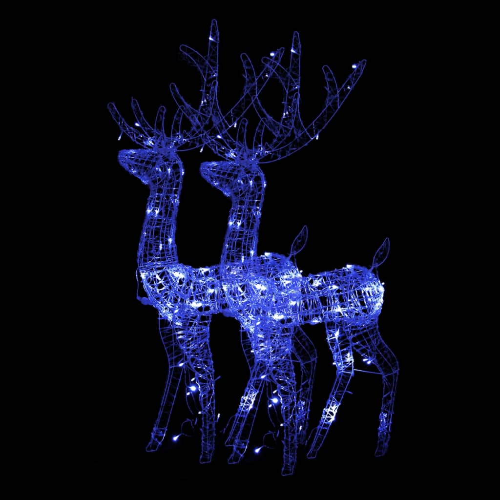 vidaXL ziemeļbriežu dekorācijas, 2 gab., akrils, 120 cm, zili