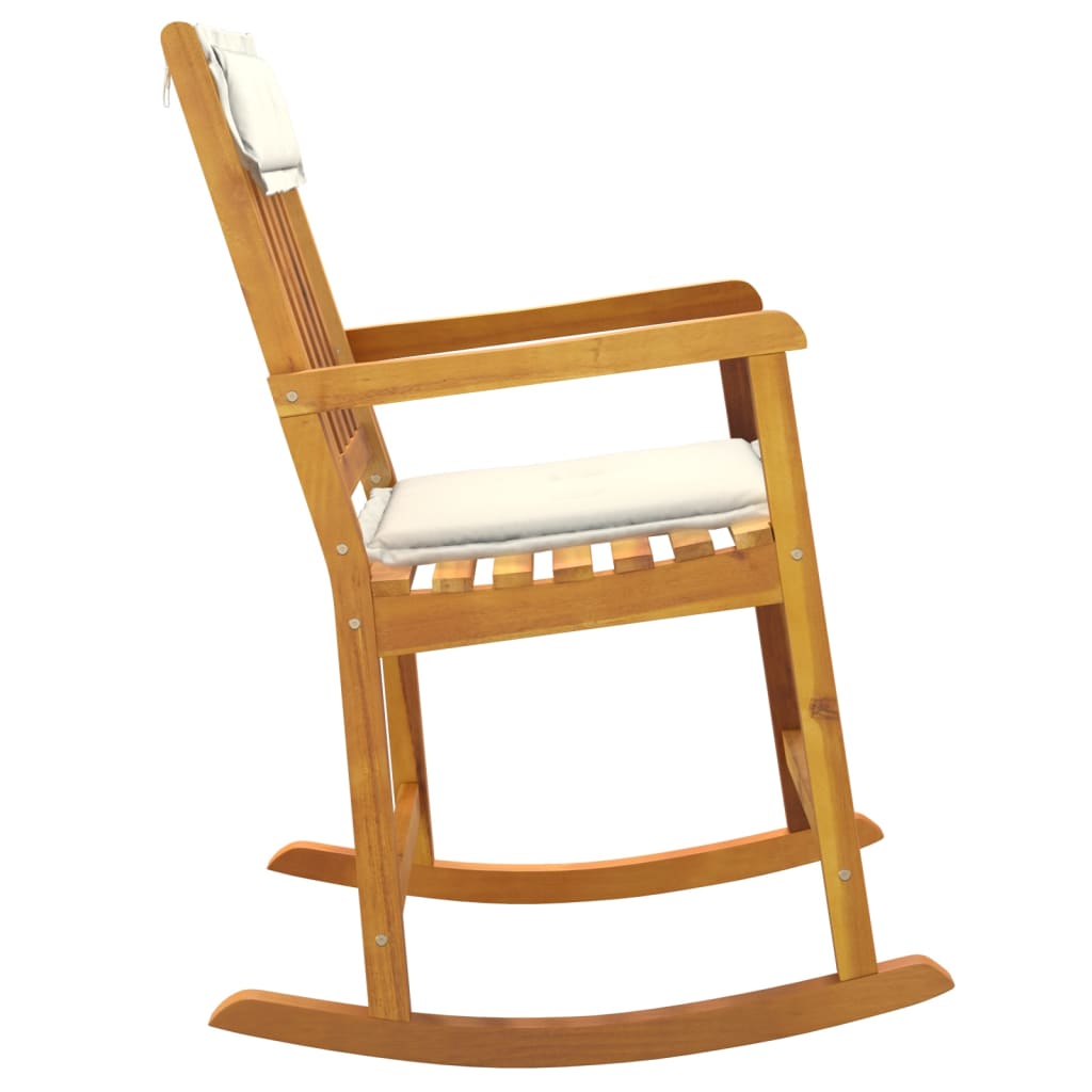 vidaXL šūpuļkrēsls ar spilveniem, akācijas masīvkoks