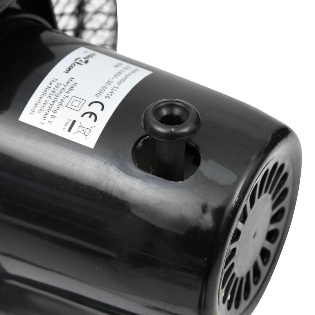 vidaXL galda ventilators ar 3 ātrumiem, 30 cm, 40 W, melns