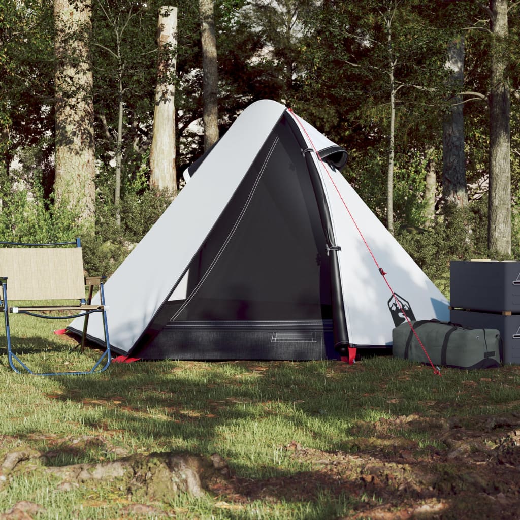 vidaXL kempinga telts 2 personām, balta, ūdensnecaurlaidīga, audums