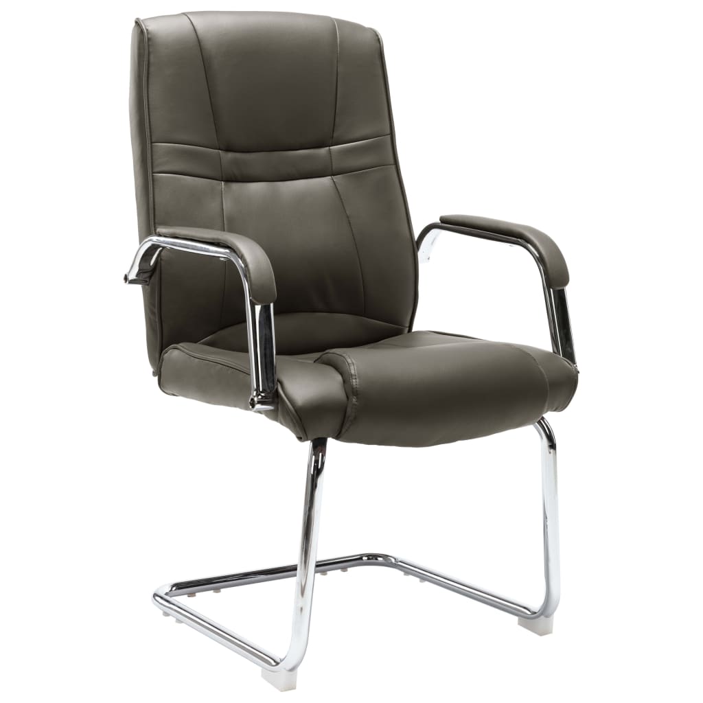 vidaXL konsoles biroja krēsls, pelēka mākslīgā āda