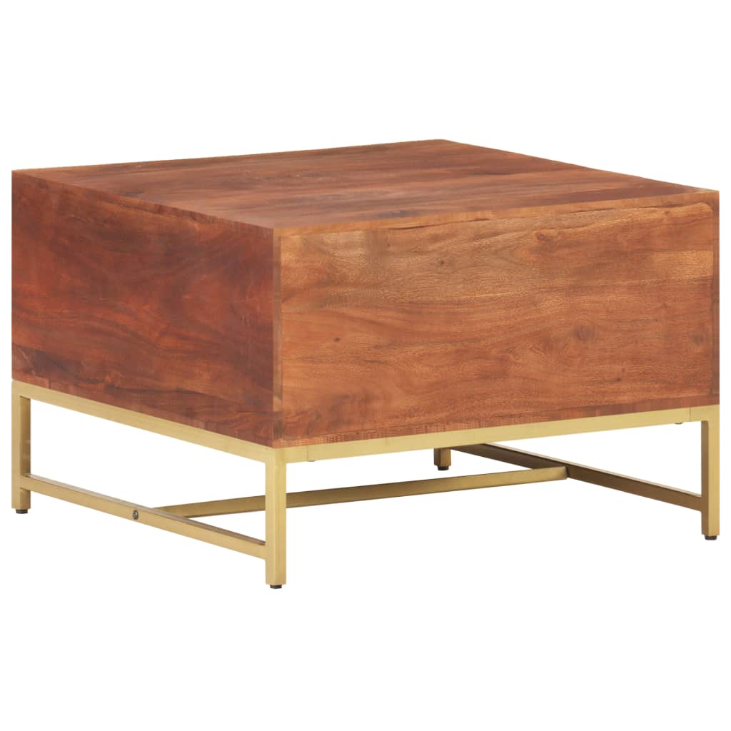 vidaXL kafijas galdiņš, 67x67x45 cm, medus brūns, akācijas masīvkoks