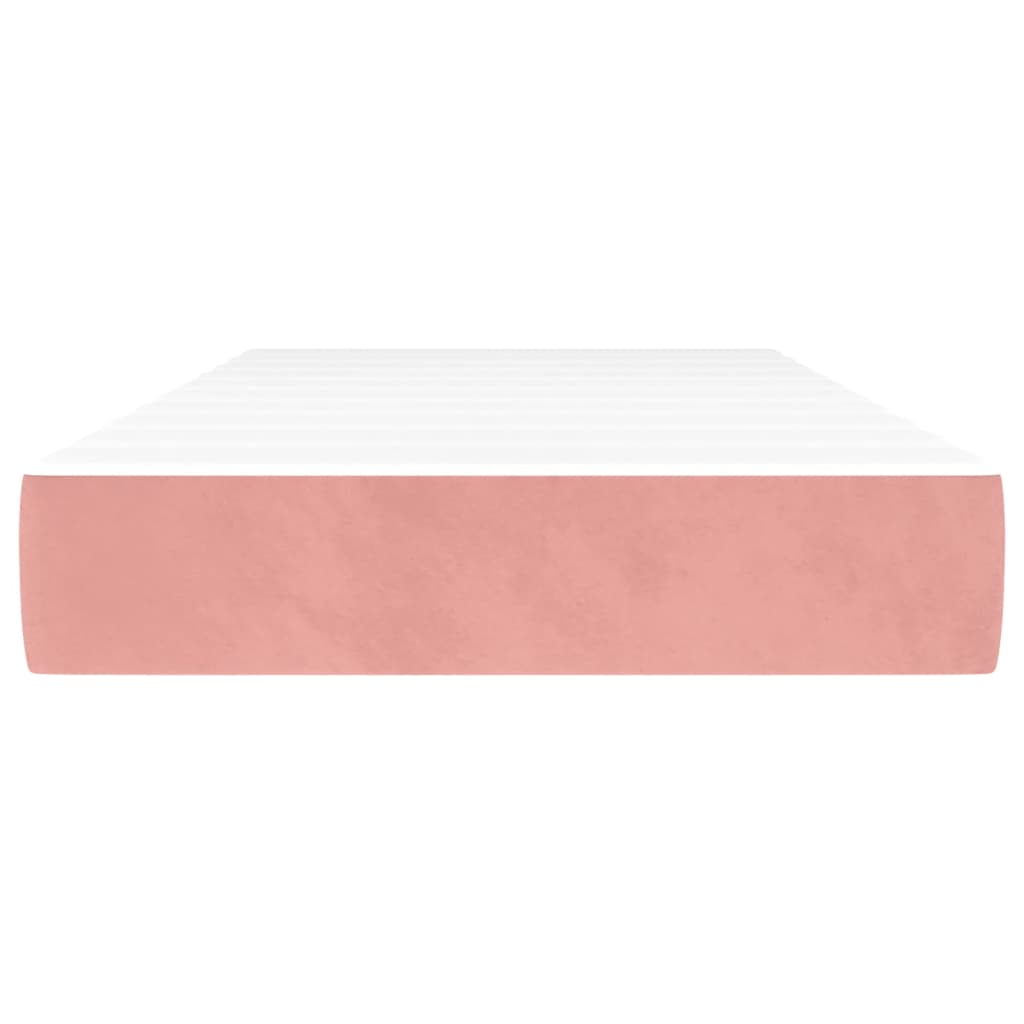 vidaXL kabatu atsperu matracis, rozā, 100x200x20 cm, samts