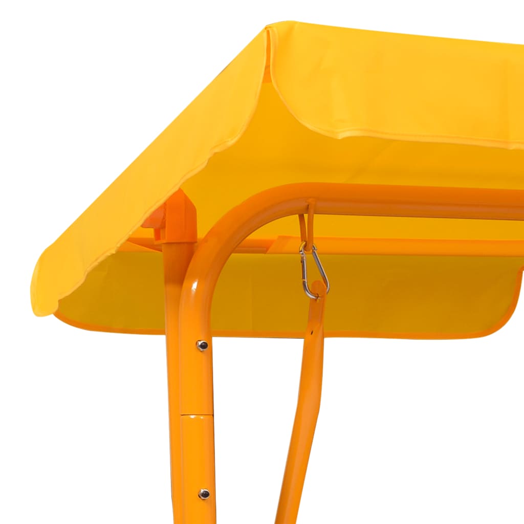 vidaXL bērnu šūpuļdīvāns, dzeltens, 115x75x110 cm, audums