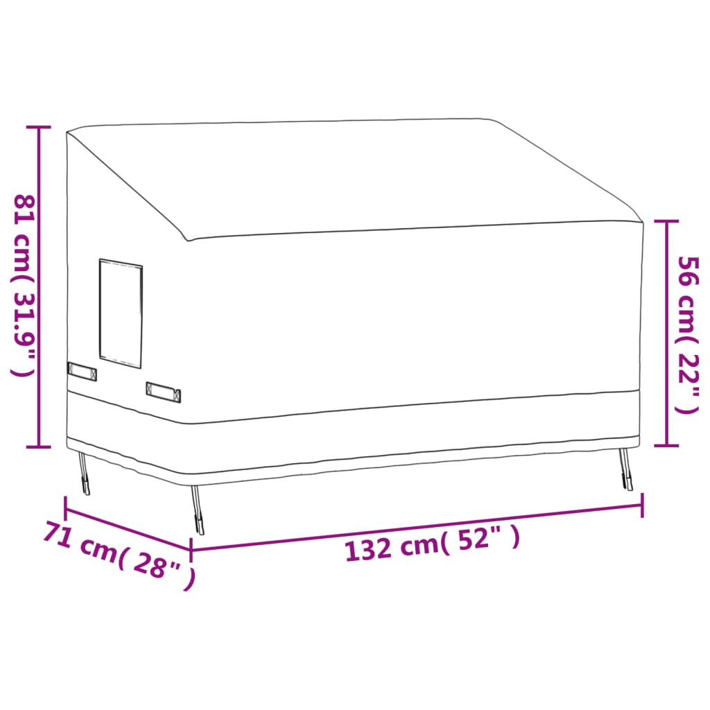 vidaXL divvietīga sola pārsegi, 2 gab., 132x71x56/81 cm, 600D audums