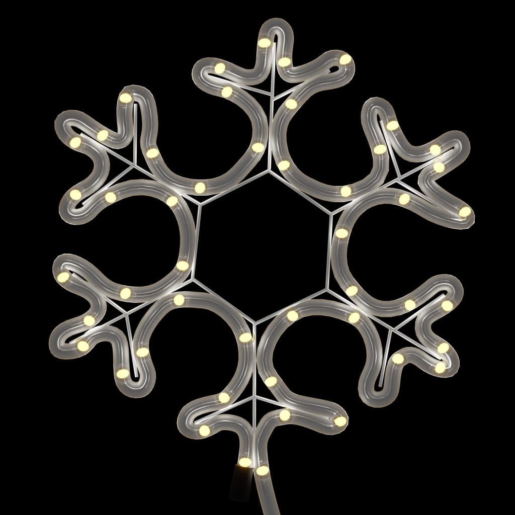 vidaXL Ziemassvētku figūra, sniegpārsla, 48 silti baltas LED, 27x27 cm