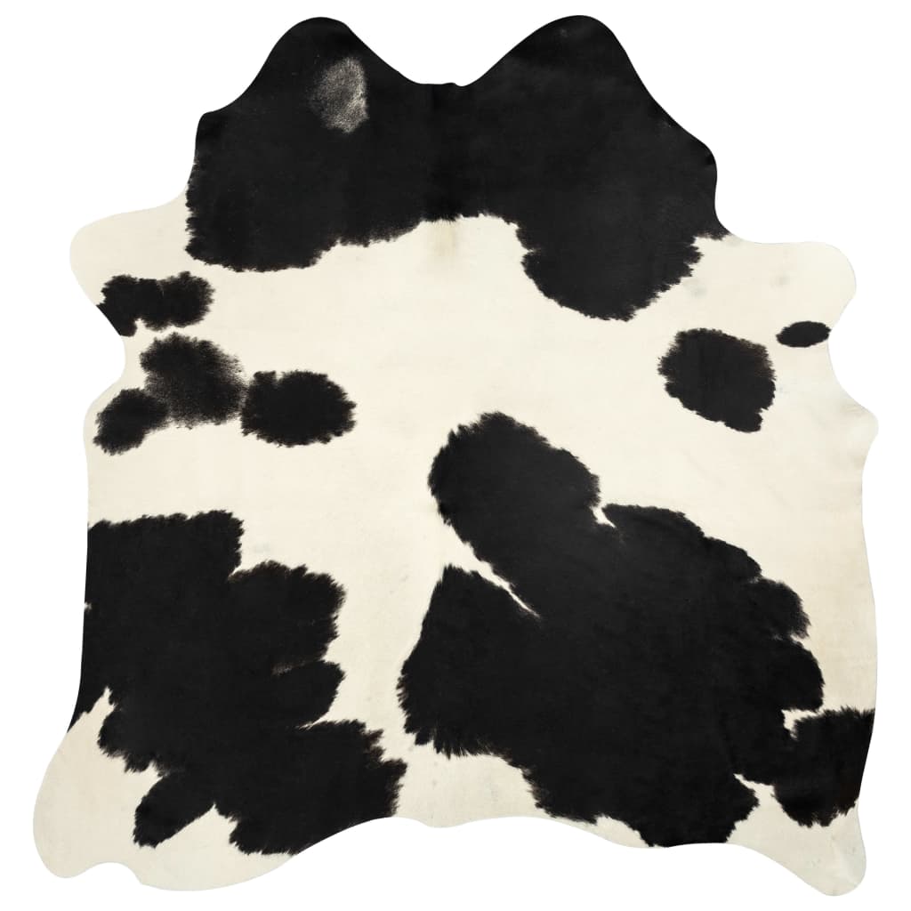 vidaXL zvērādas paklājs, dabīgā govs āda, 150x170 cm, melns un balts