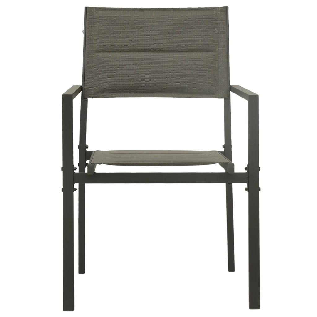 vidaXL dārza krēsli, 4 gab., antracītpelēks tērauds, pelēks tekstilēns