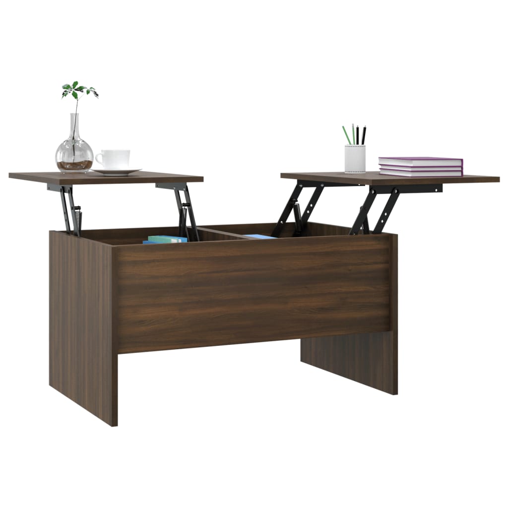 vidaXL kafijas galdiņš, ozolkoka, 80x50x42,5 cm, inženierijas koks