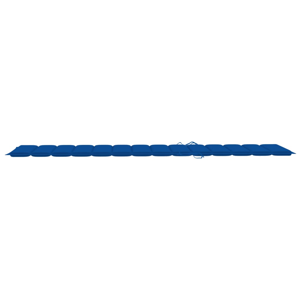 vidaXL sauļošanās zvilnis ar koši zilu matraci, masīvs tīkkoks