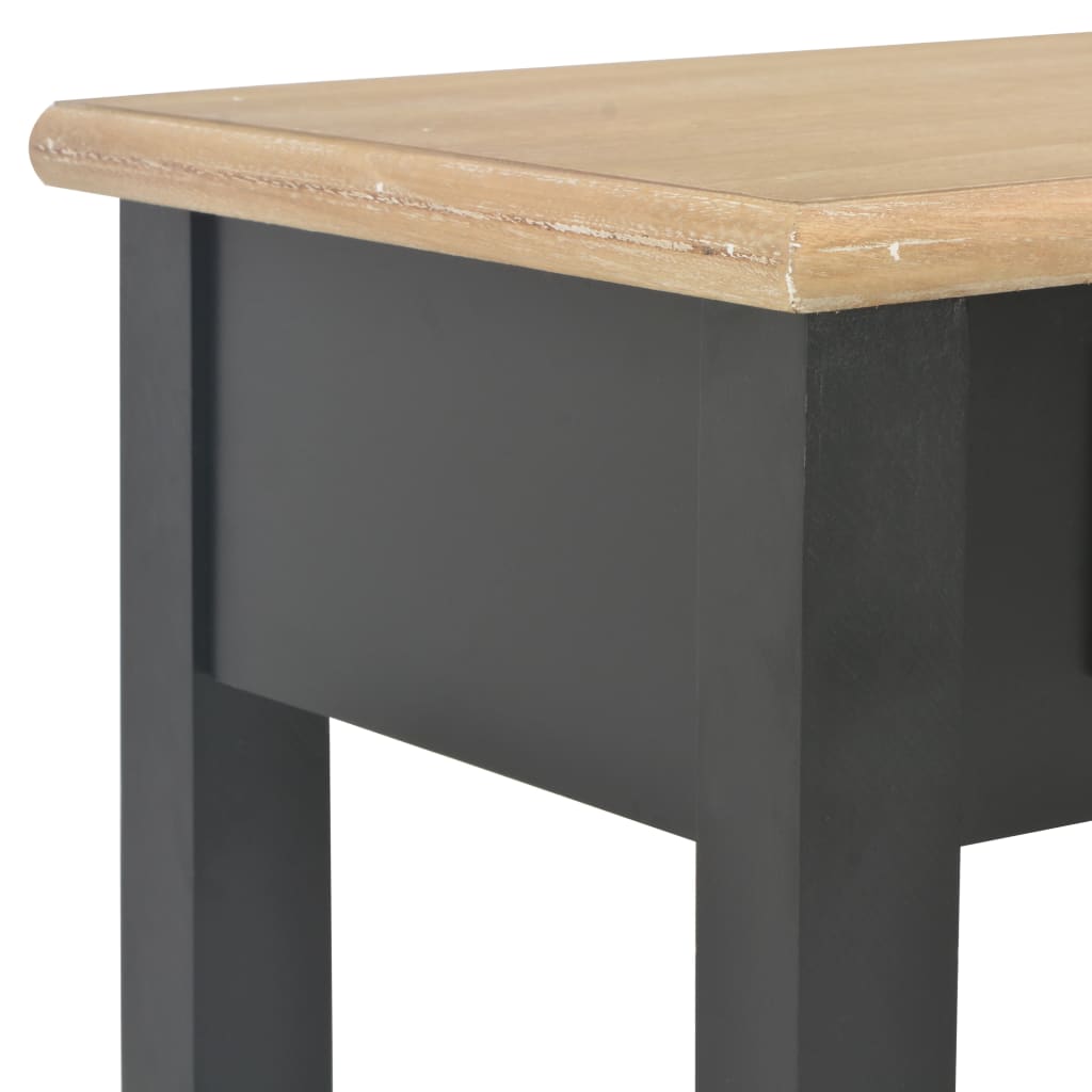 vidaXL konsoles galds, 110x35x80 cm, melns un dabīga koka krāsā