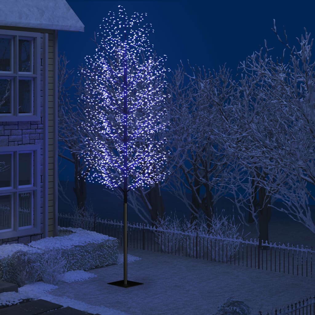 vidaXL Ziemassvētku koks, 2000 LED, zila gaisma, ķirsis, 500 cm