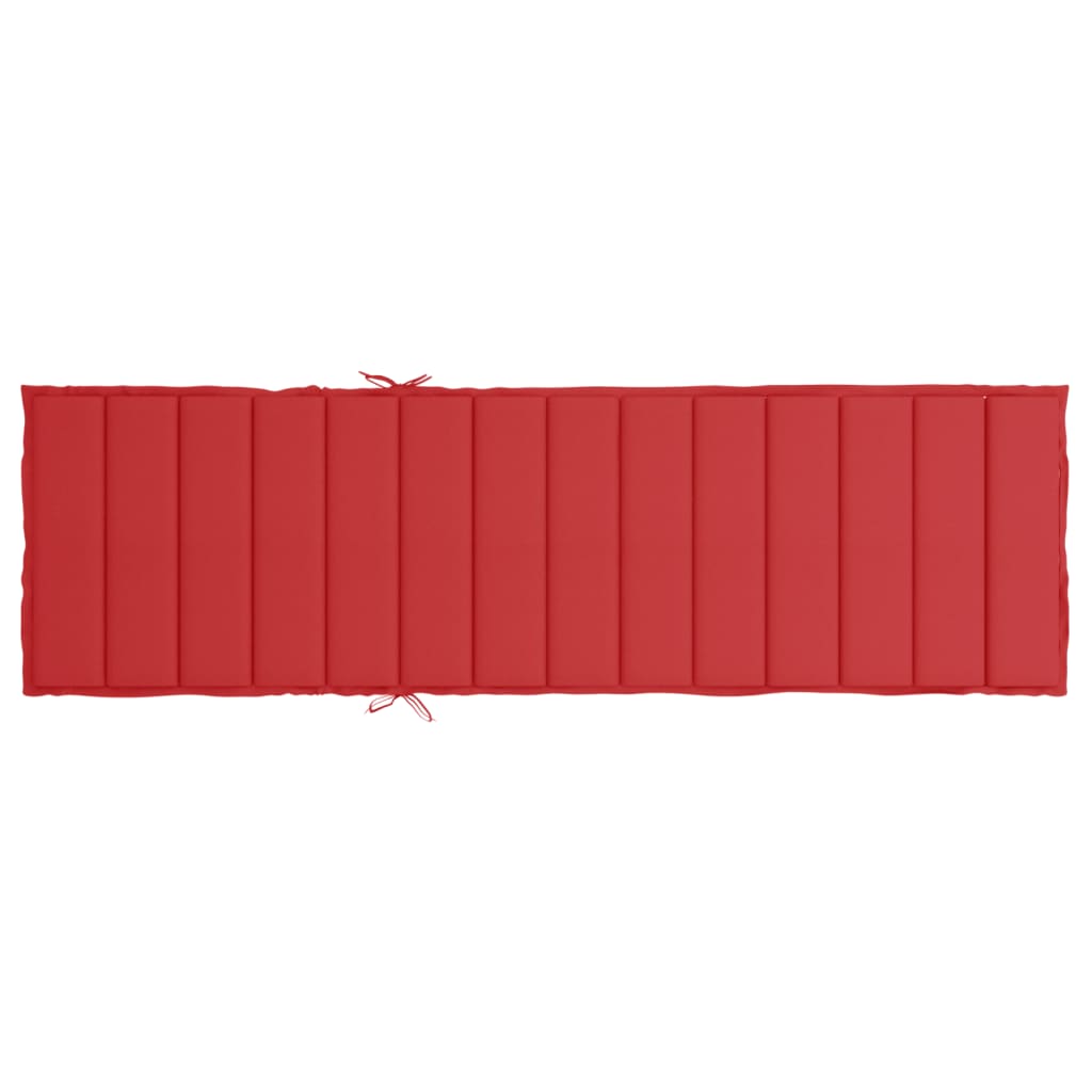vidaXL sauļošanās krēsla matracis, 200x50x3 cm, audums, sarkans