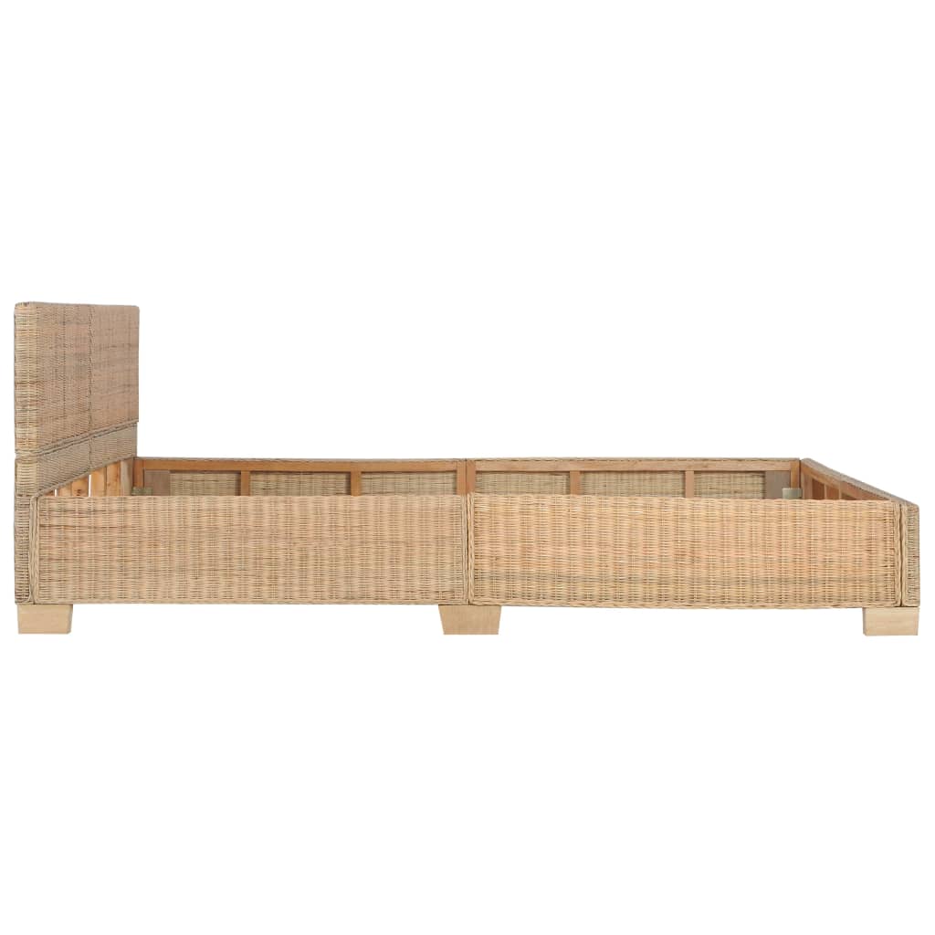vidaXL gultas rāmis, pīts, dabīga rotangpalma, 160x200 cm