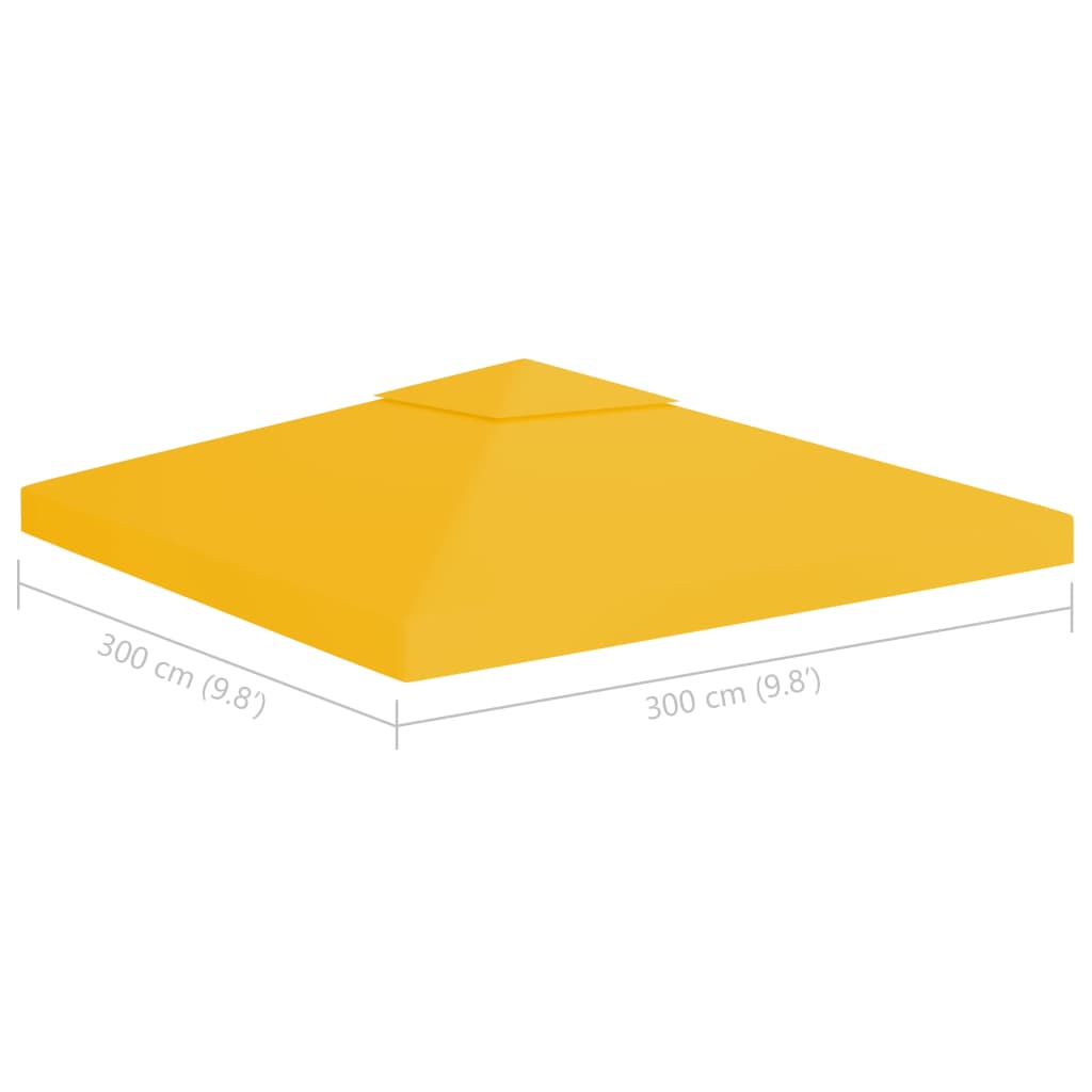 vidaXL nojumes jumta pārsegs, divdaļīgs, 310 g/m², 3x3 m, dzeltens