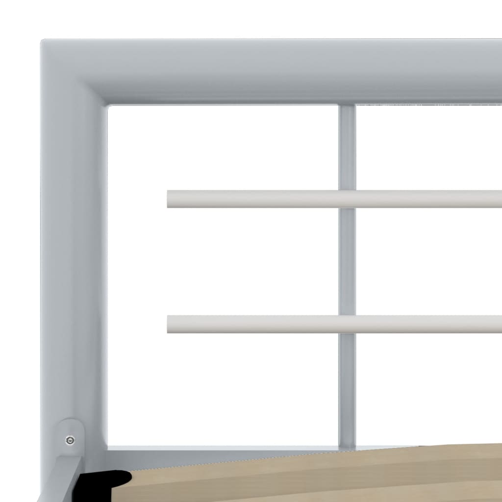 vidaXL gultas rāmis, pelēks ar baltu, metāls, 180x200 cm
