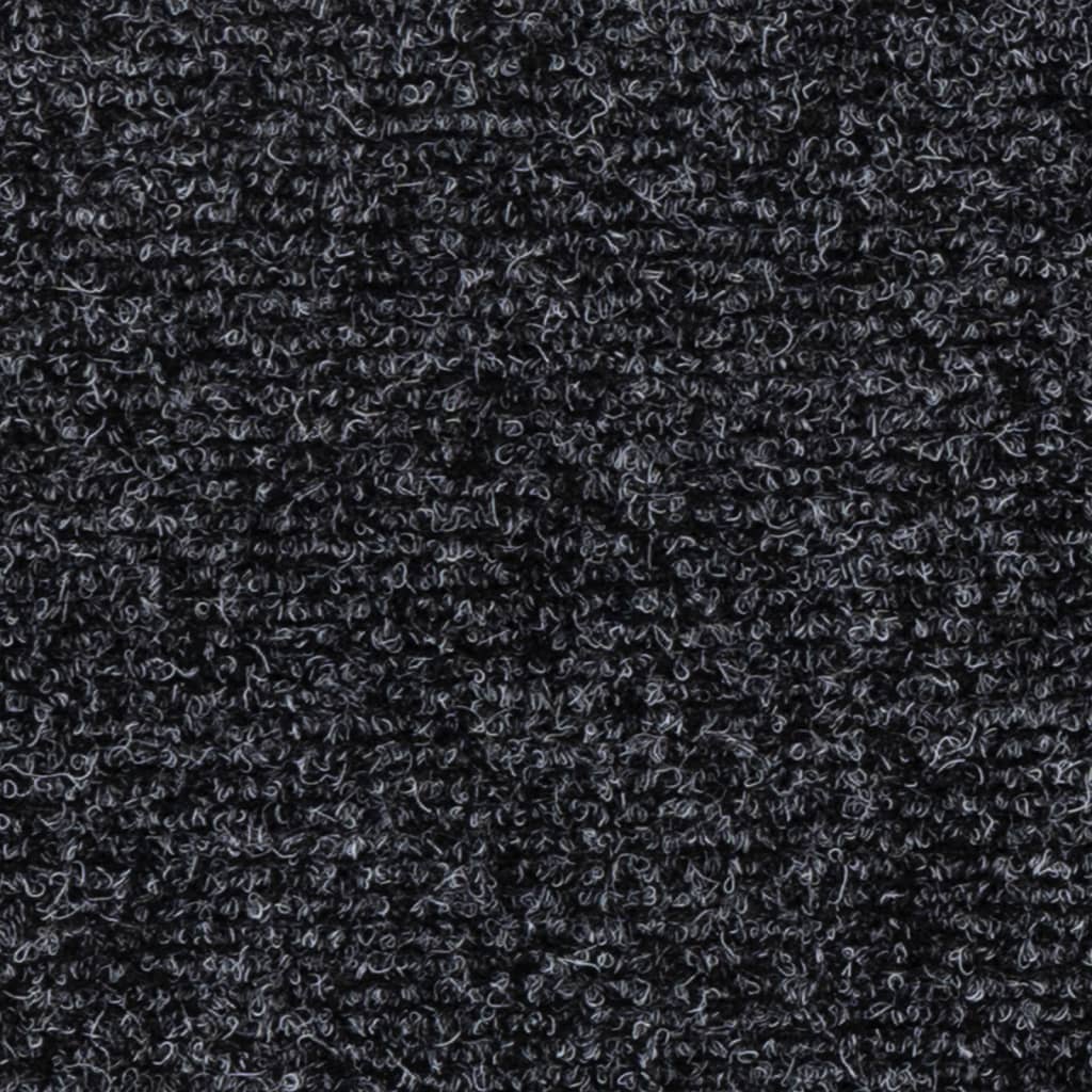 vidaXL kāpņu paklāji, 15 gab., pašlīmējoši, 76x20 cm, pelēki