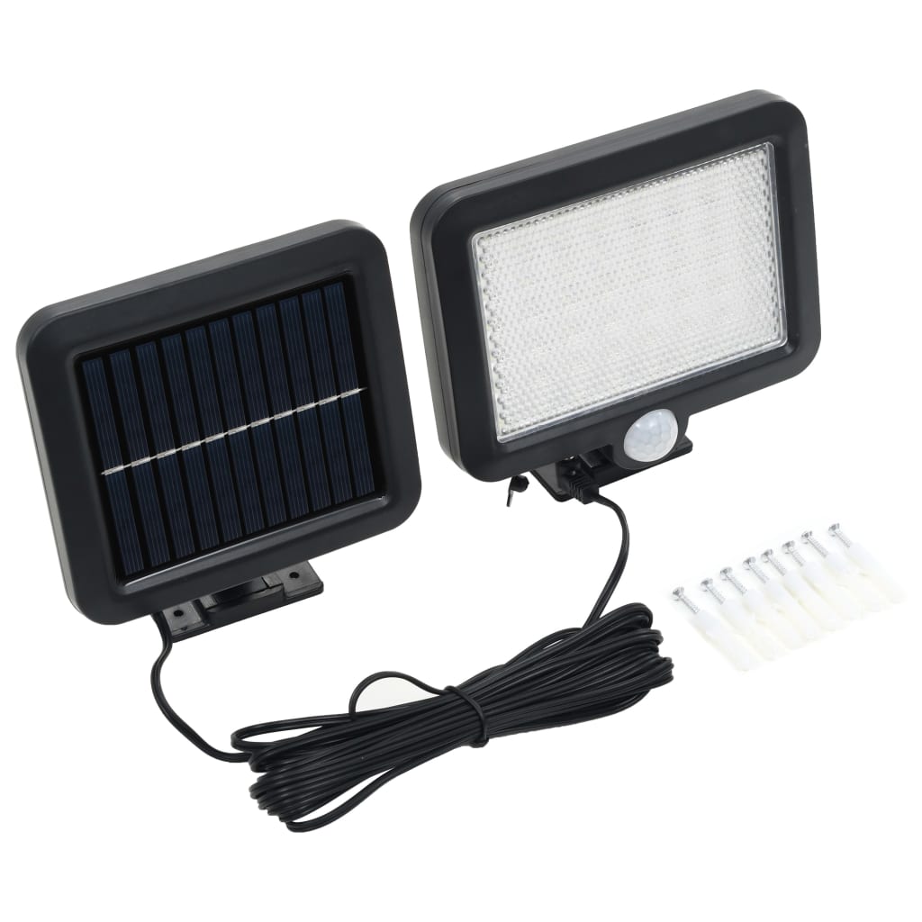 vidaXL solārā lampa ar kustību sensoru, LED, balta