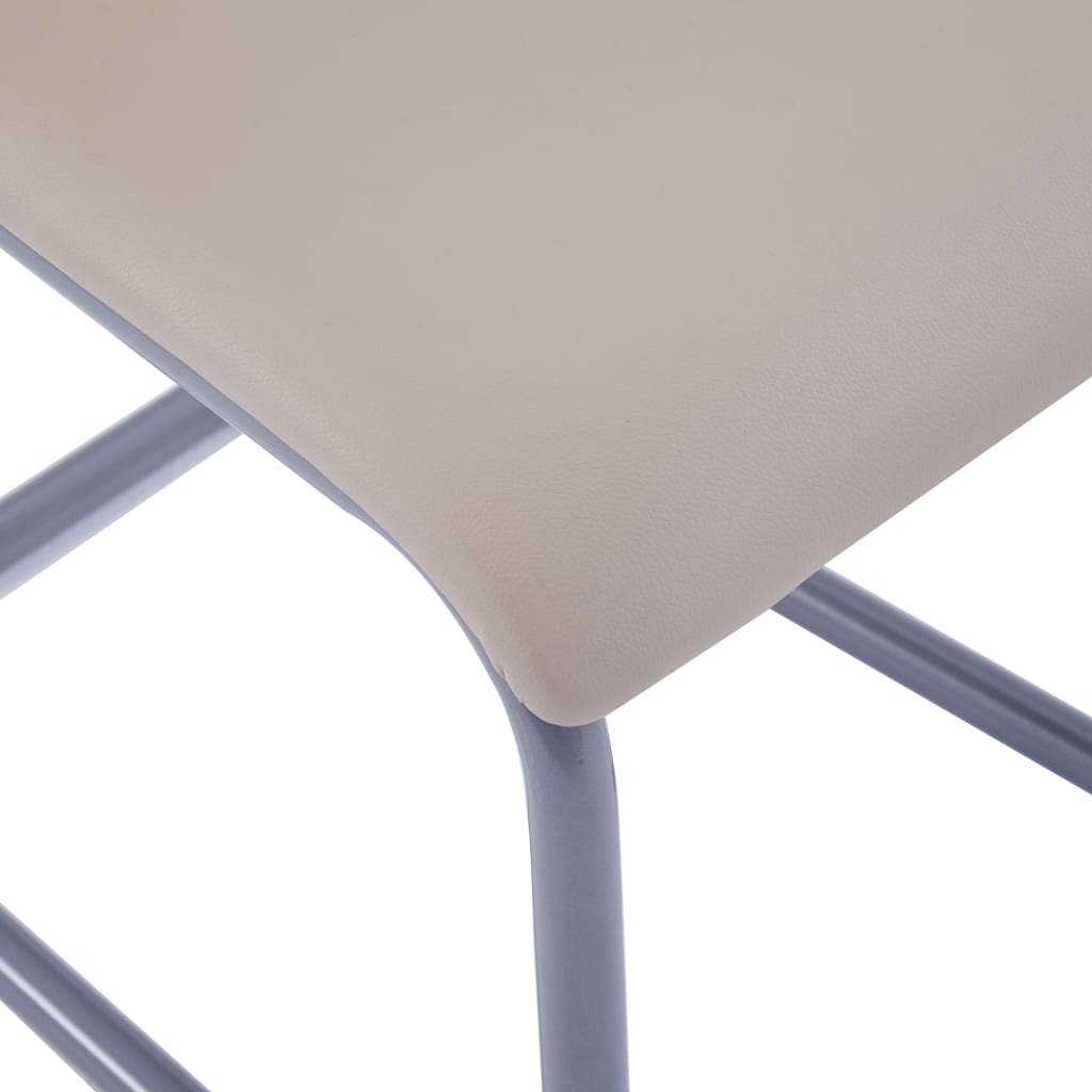vidaXL konsoles virtuves krēsli, 2 gab., kapučīno krāsas mākslīgā āda
