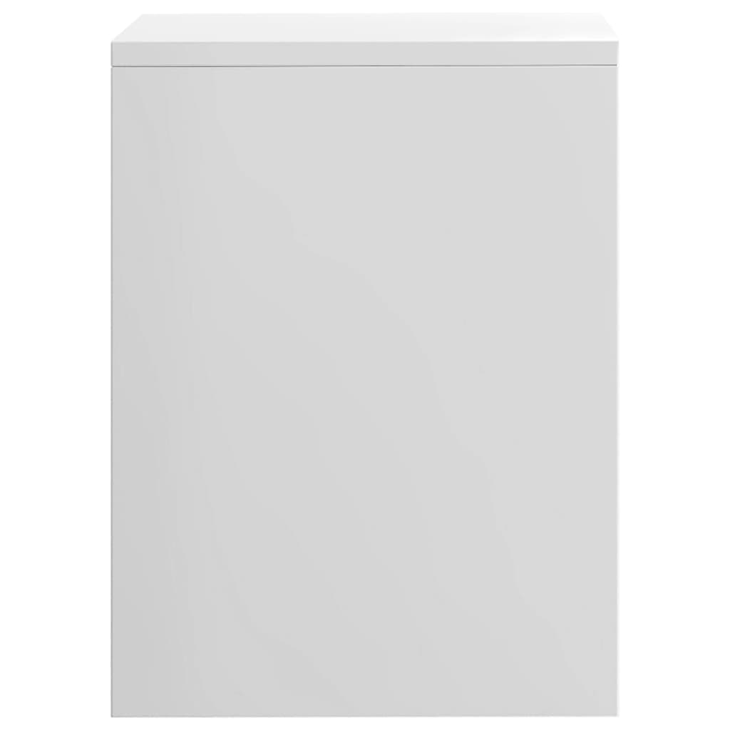 vidaXL naktsskapītis, 40x30x40 cm, spīdīgi balts, skaidu plāksne