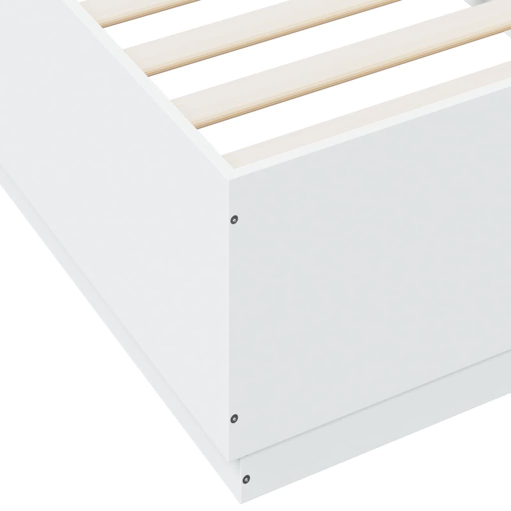vidaXL gultas rāmis, balts, 90x200 cm, inženierijas koks