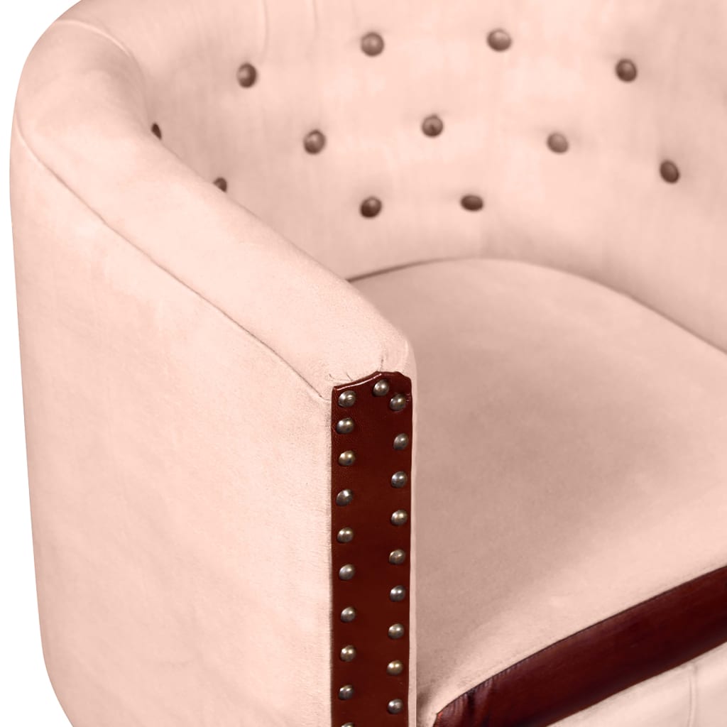 vidaXL atpūtas krēsls, bēšs, dabīga āda un audums